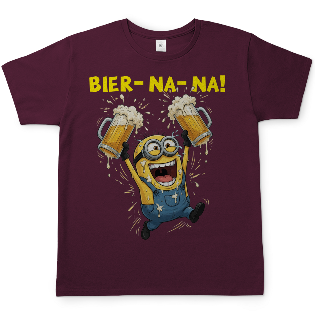 BIER-NA-NA! - Herren T-Shirt Burgundy