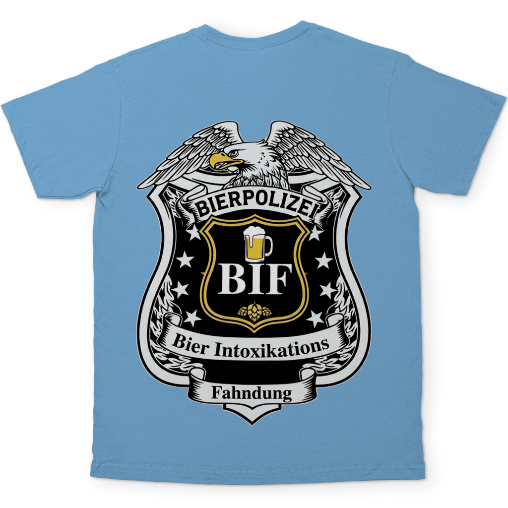 Bierpolizei BIF Bier Intoxikations Fahndung - Beidseitiger Druck - Herren T-Shirt