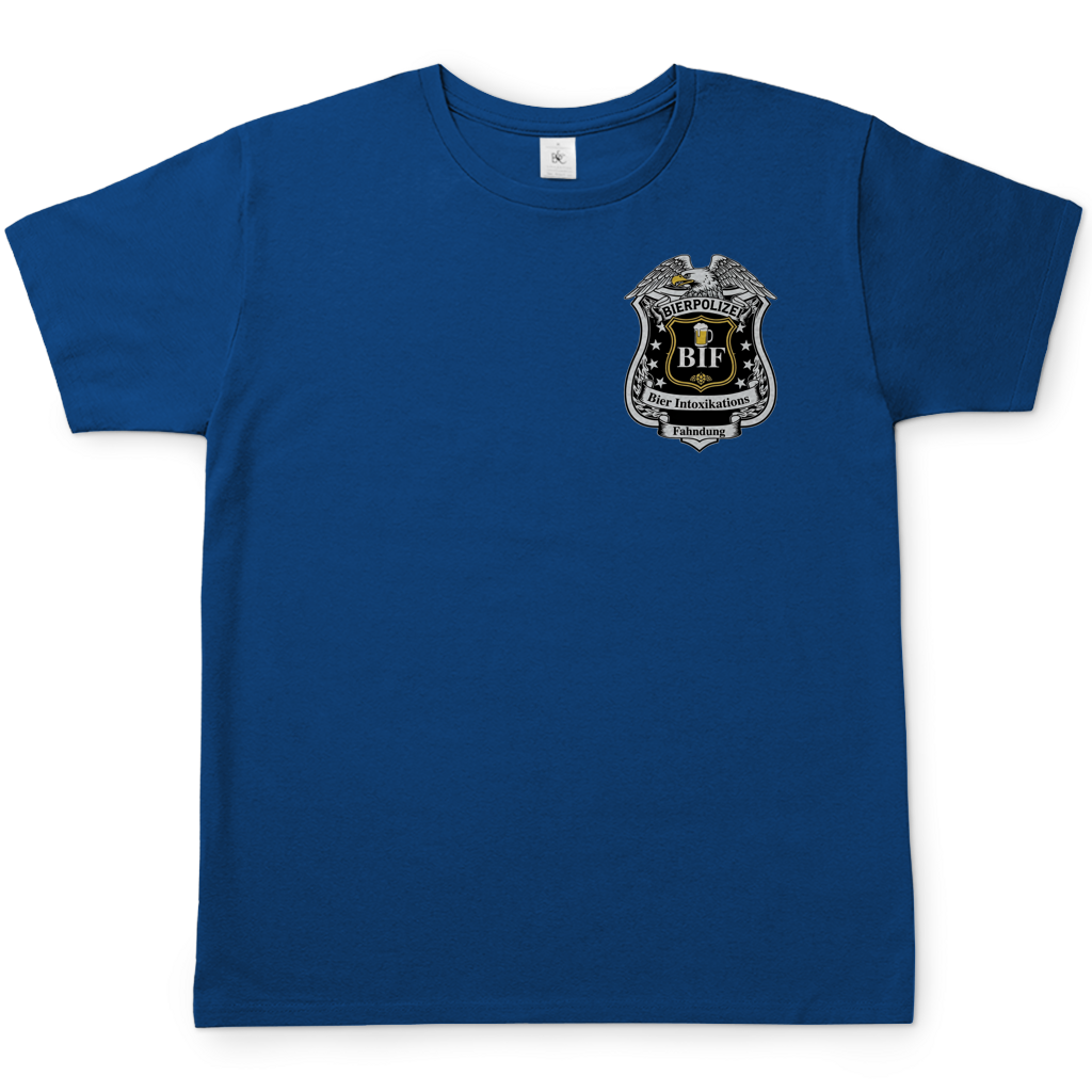 Bierpolizei BIF Bier Intoxikations Fahndung - Beidseitiger Druck - Herren T-Shirt Royal Blue