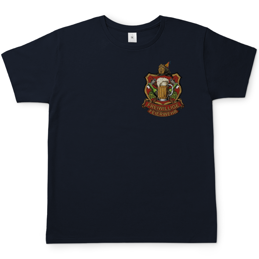 Freiwillige Feuerwehr Feierwehr - Beidseitiger Druck - Herren T-Shirt Navy