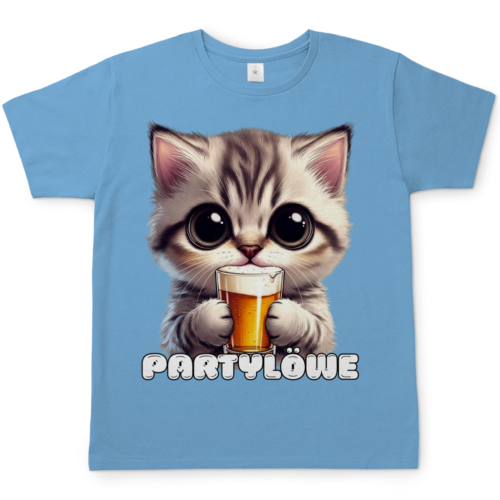 Partylöwe Kätzchen - Herren T-Shirt Sky Blue