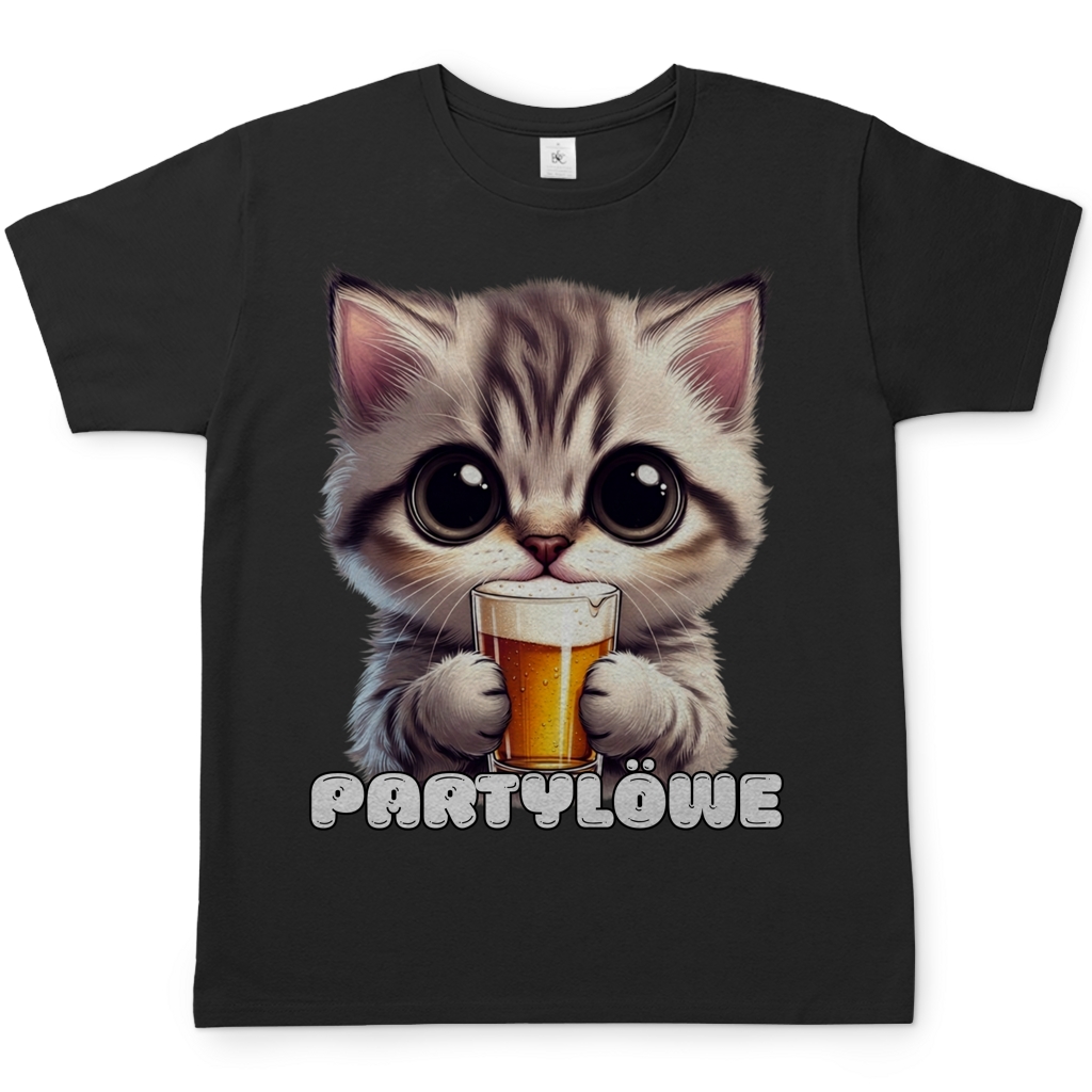 Partylöwe Kätzchen - Herren T-Shirt Black