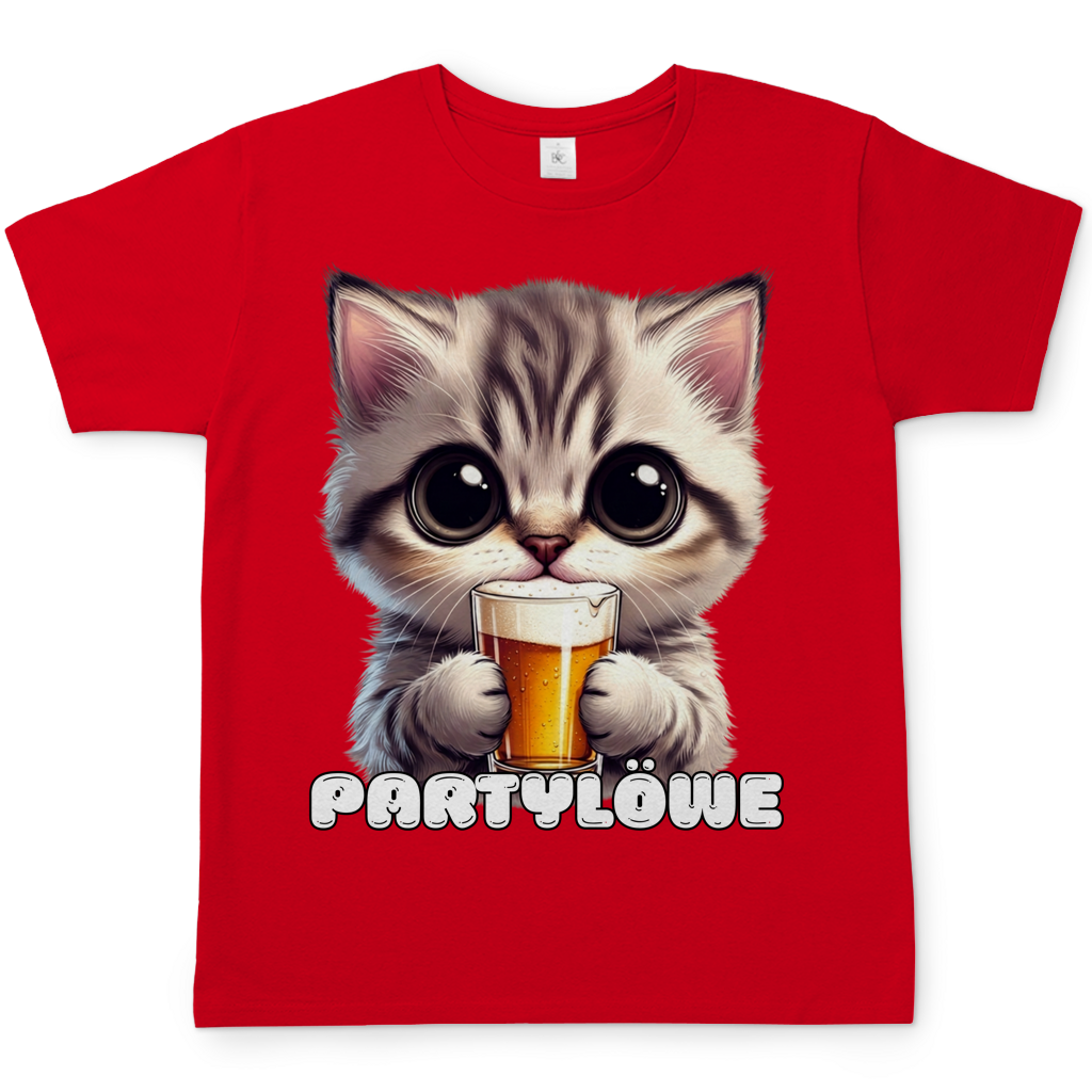 Partylöwe Kätzchen - Herren T-Shirt Red
