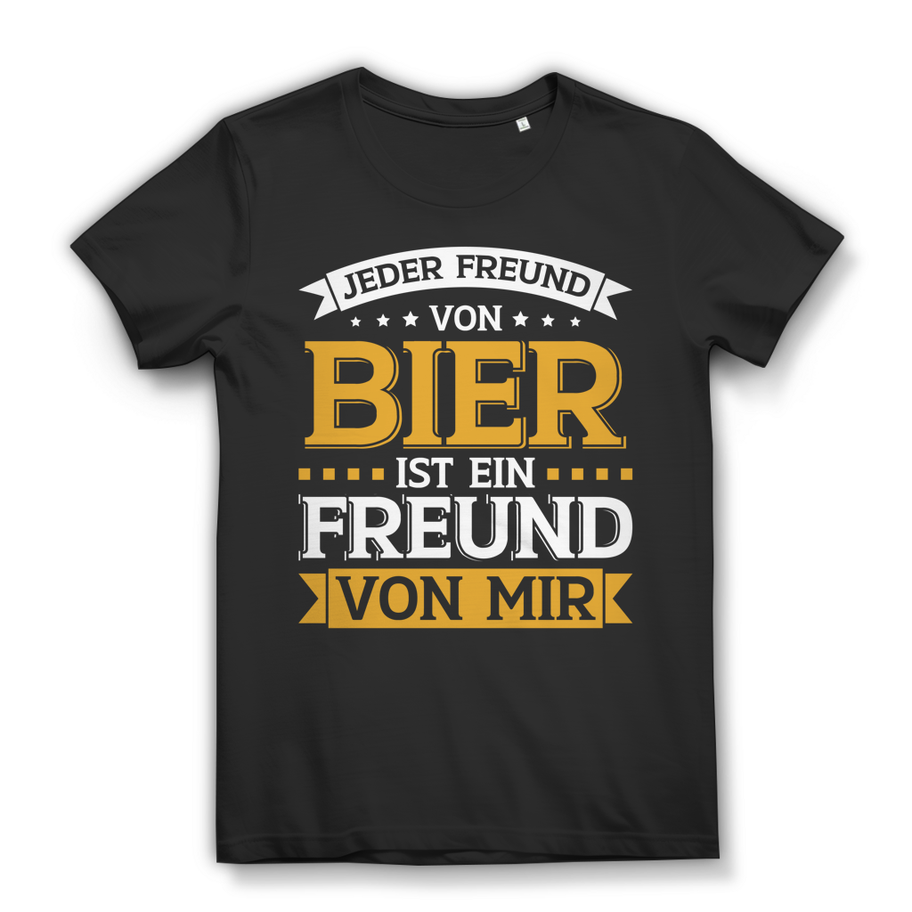 Damen T-Shirt Jeder Freund von Bier ist ein Freund von mir Bio Baumwolle