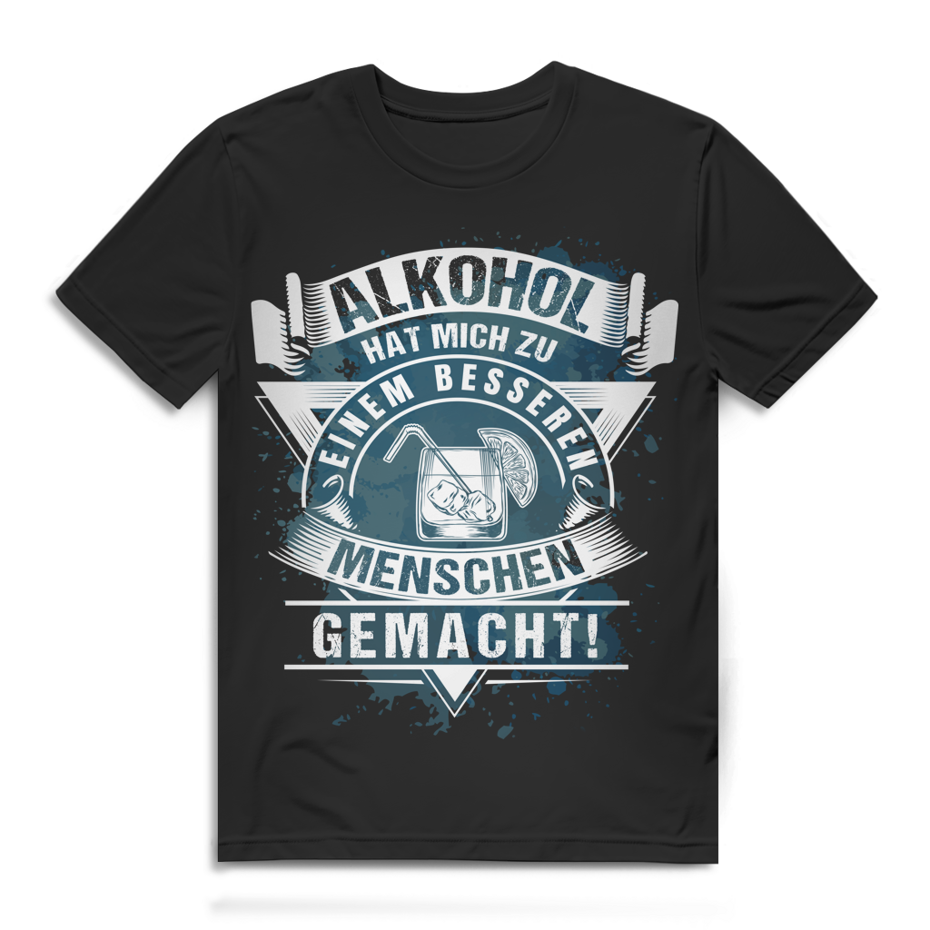 Alkohol hat mich zu einem besseren Menschen gemacht Herren T-Shirt