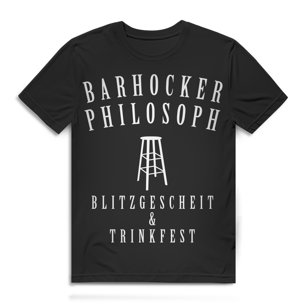 Barhocker Philosoph Blitzgescheit & Trinkfest Herren T-Shirt Barshirt