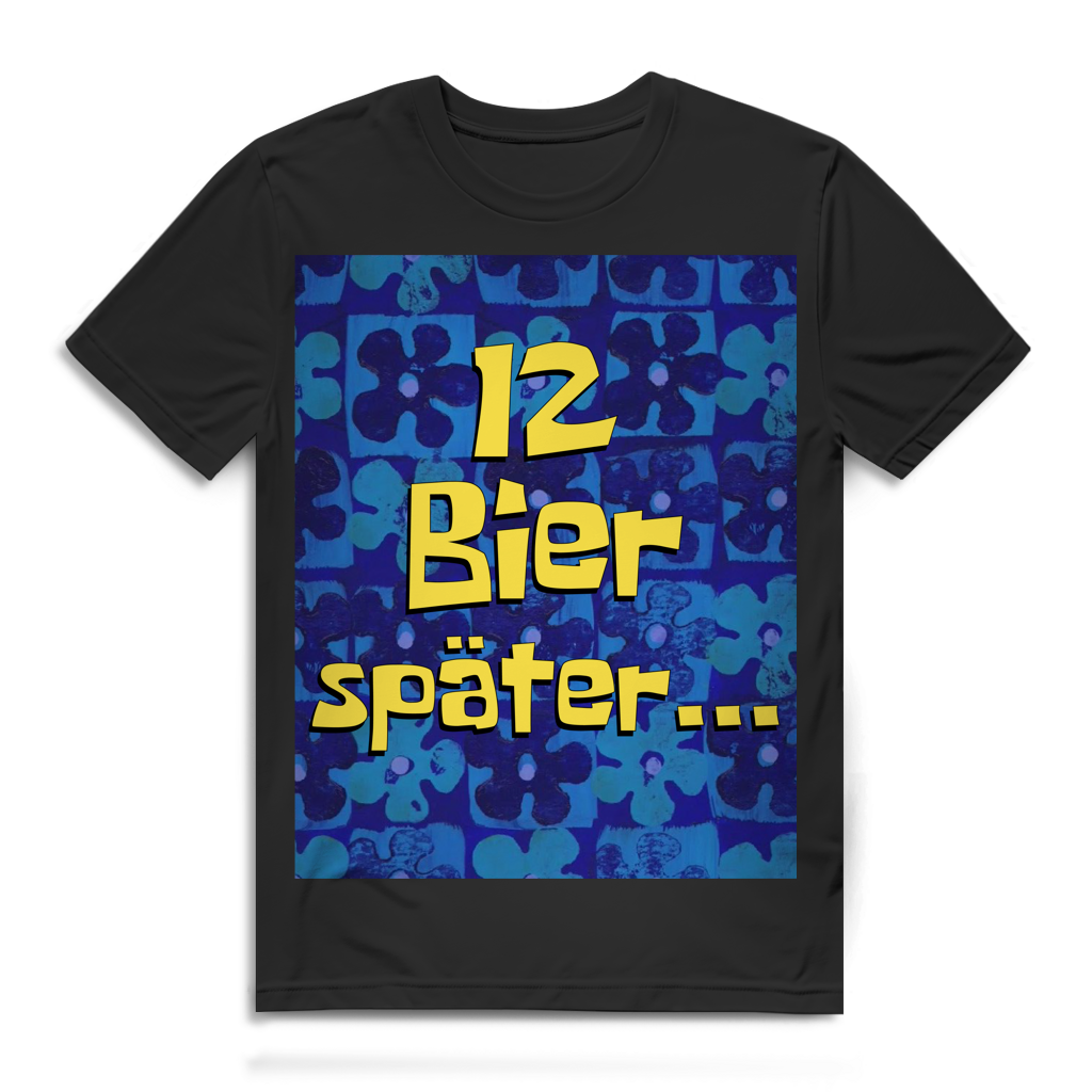 12 Bier später Herren T-Shirt Cartoon Bier Party Bio Baumwolle