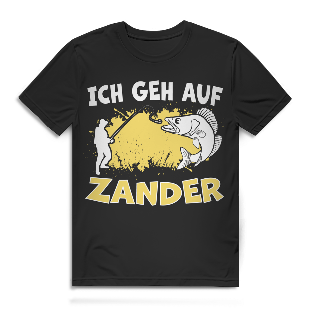 Ich Geh Auf Zander Herren T-Shirt Angler Zanderangler Raubfisch