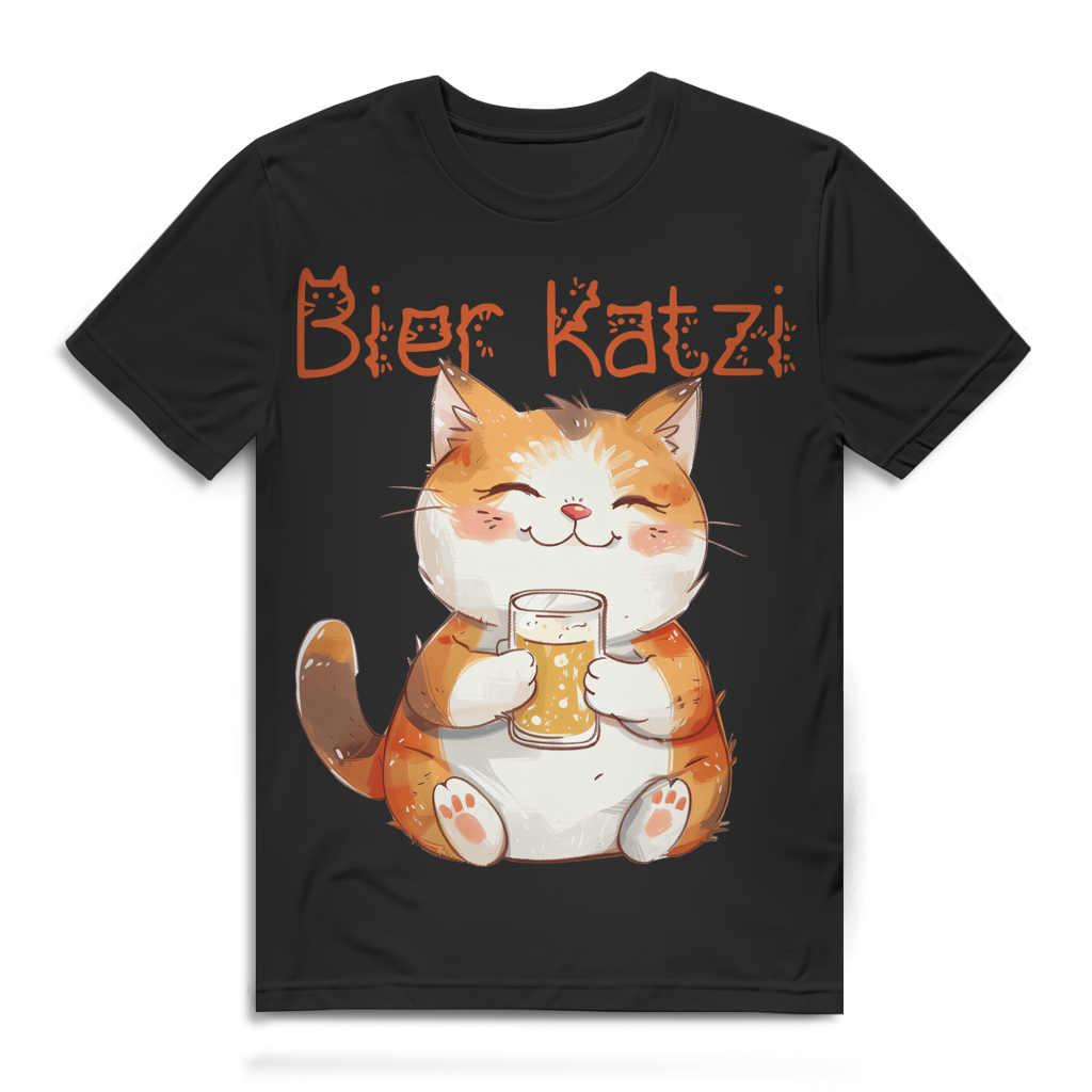 Bier Katzi Herren T-Shirt Katzenliebhaber Kawaii Katze