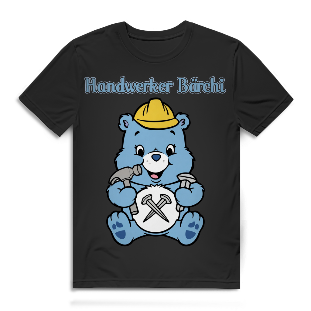 Handwerker Bärchi Herren T-Shirt Hammer Nägel Motiv Funshirt Black