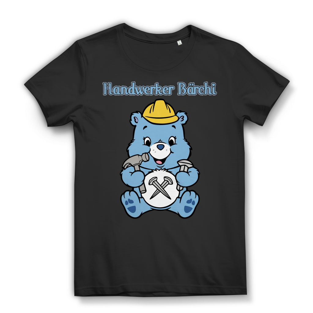 Handwerker Bärchi Damen T-Shirt Hammer Nägel Motiv Funshirt Black