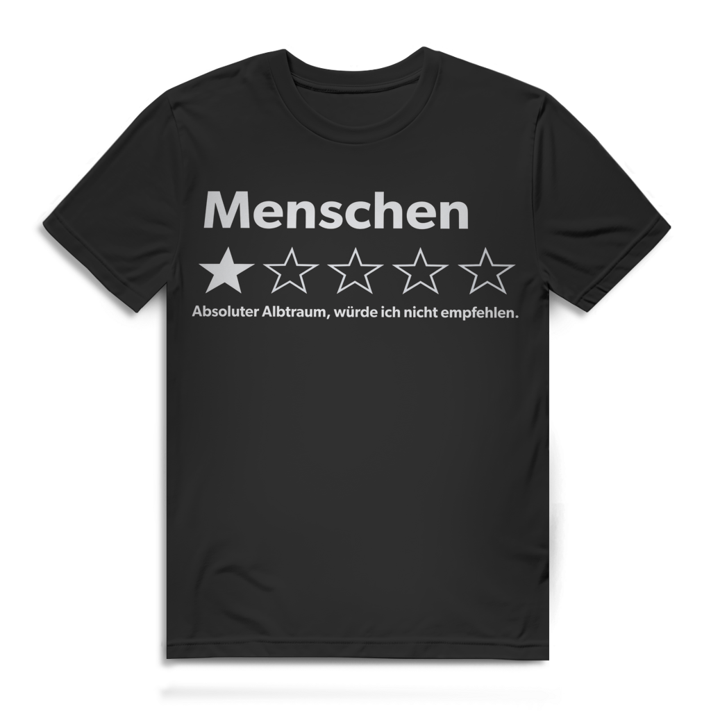 Menschen Absoluter Albtraum Herren T-Shirt 1 Stern Funshirt Black