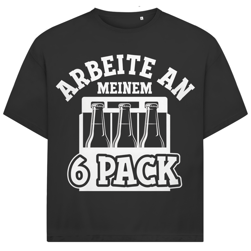 Jack & Jones Oversize Arbeite An Meinem 6 Pack Bier Herren T-Shirt Black
