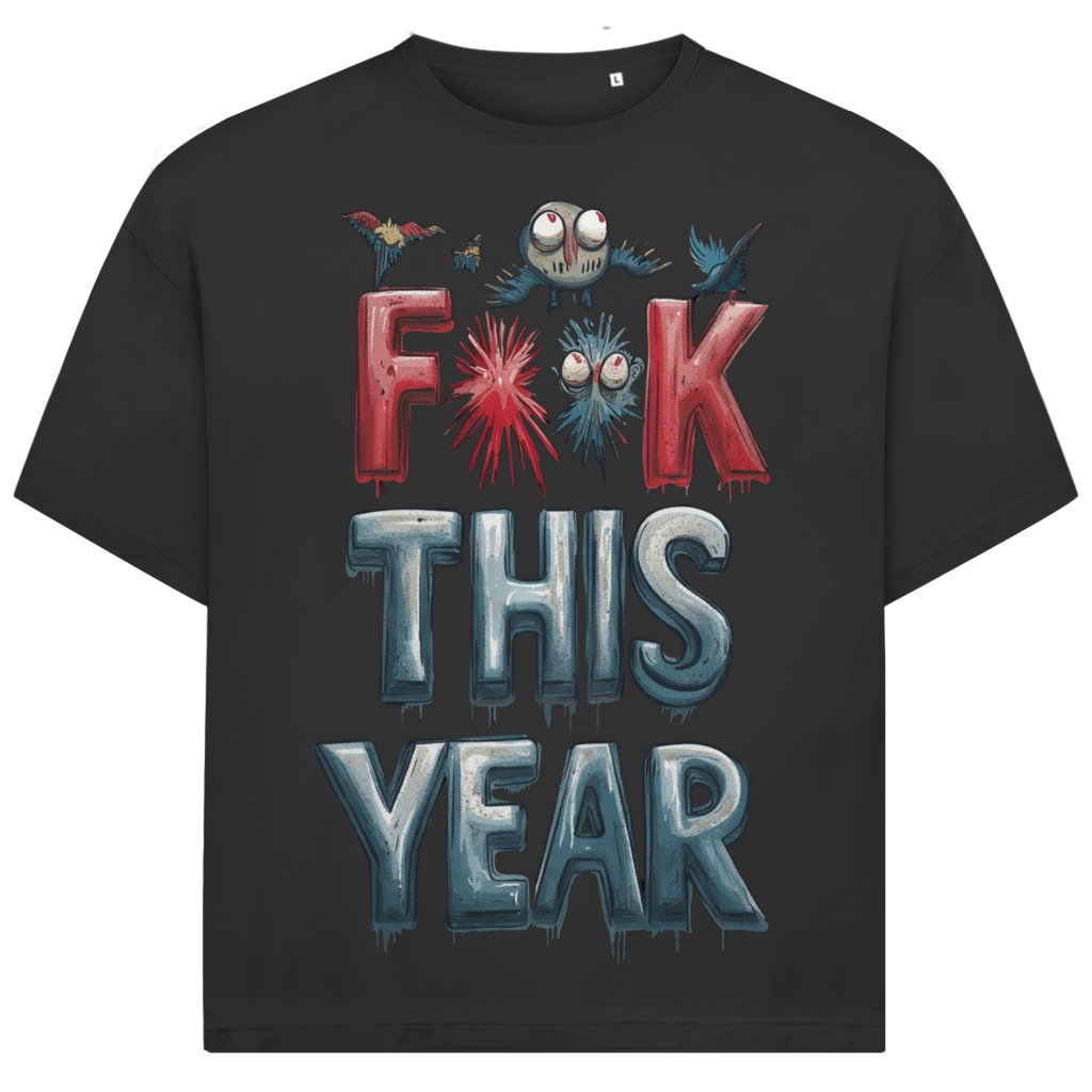 Jack & Jones Oversize Fuck This Year Herren T-Shirt Black