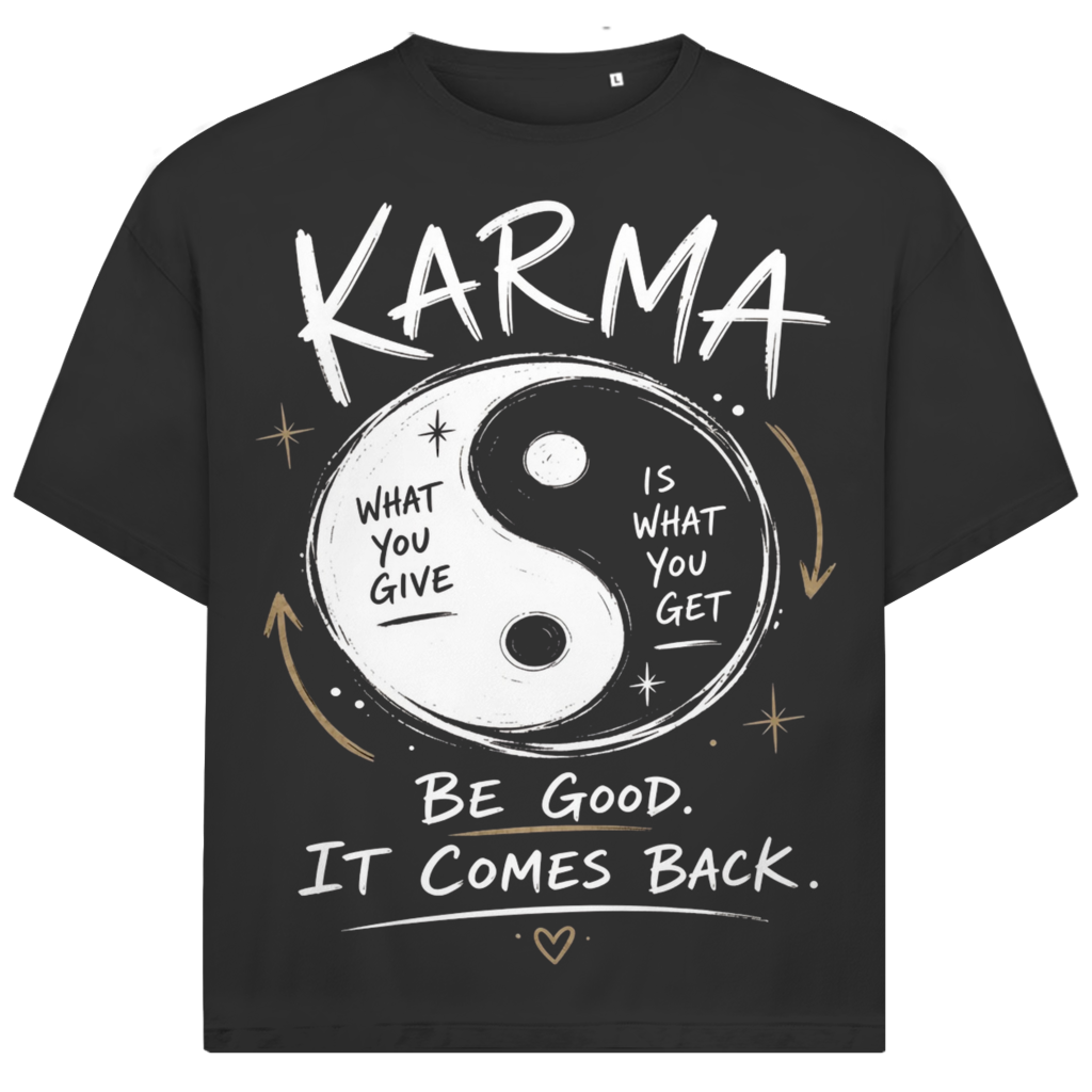 Jack and Jones Karma Yin Yang What You Give Is What You Get Herren T-Shirt Black