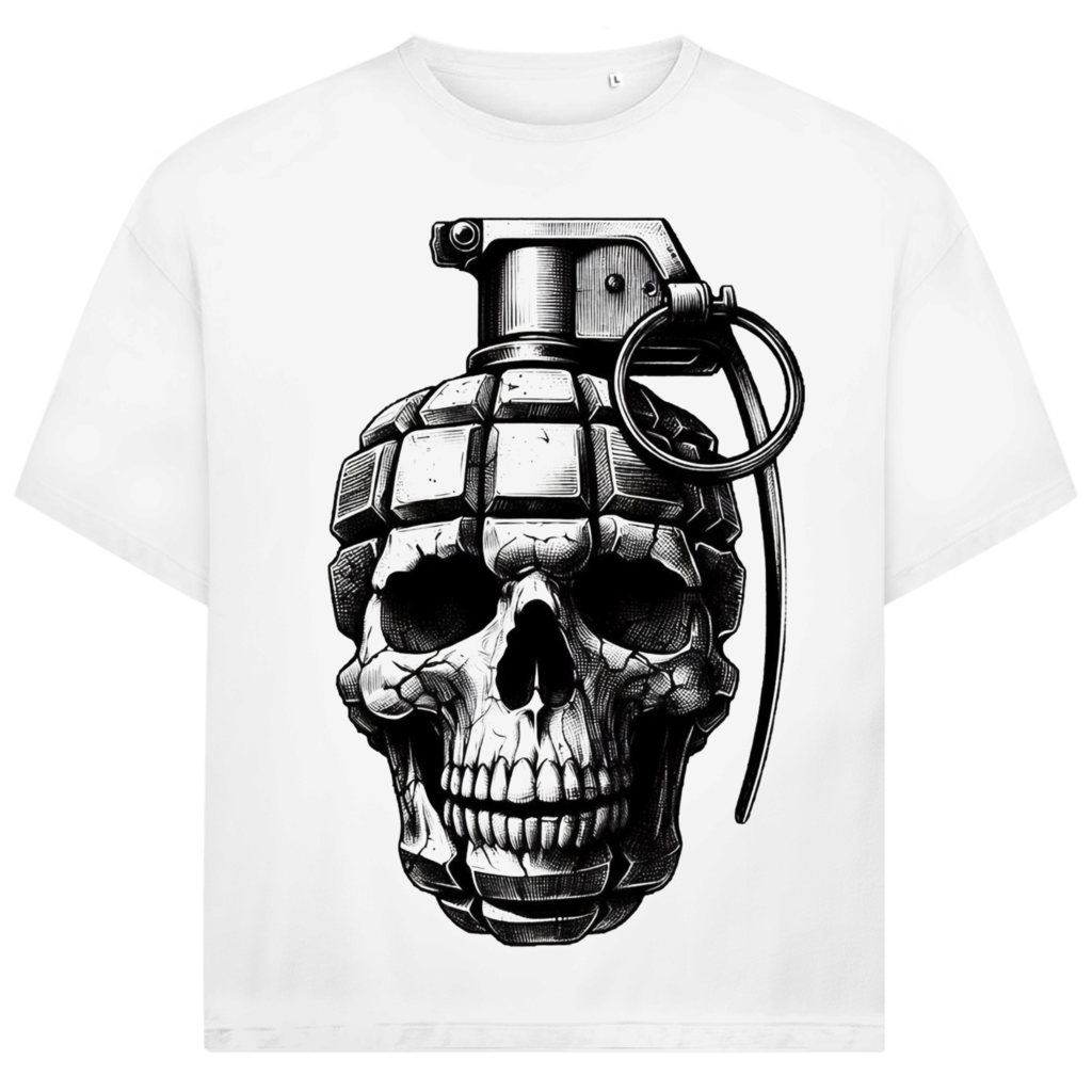 Jack and Jones Handgranate Totenkopf Oversized Herren T-Shirt