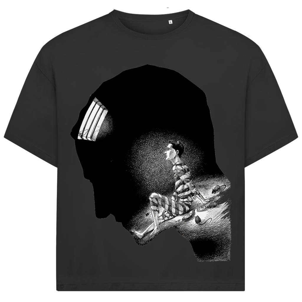 Jack and Jones Prison Mind Trapped Inside Head Oversized Herren T-Shirt