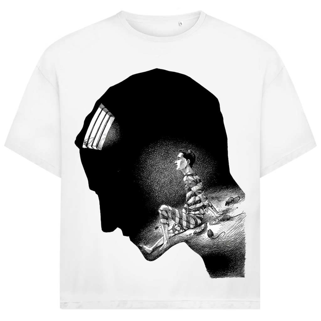 Jack and Jones Prison Mind Trapped Inside Head Oversized Herren T-Shirt
