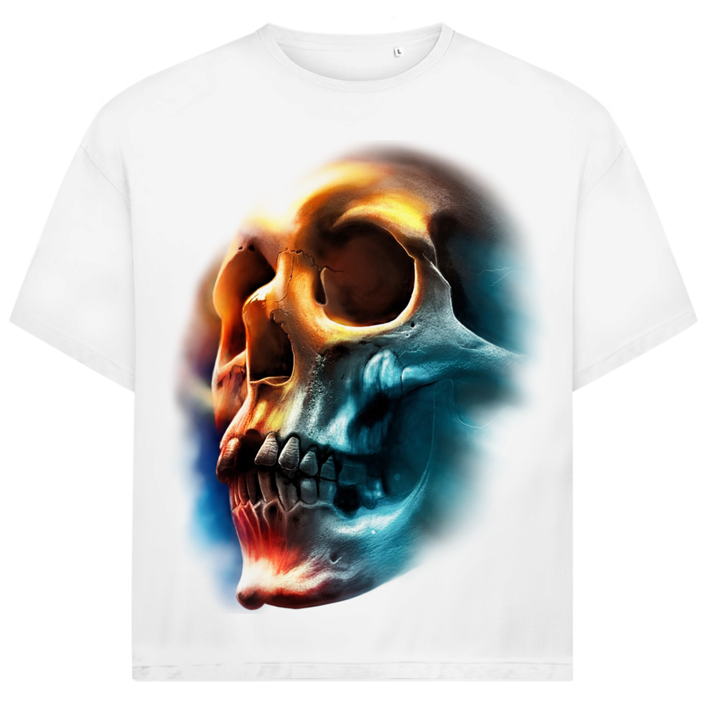 Jack and Jones Totenkopf Aus Feuer und Eis Skull Oversized Herren T-Shirt