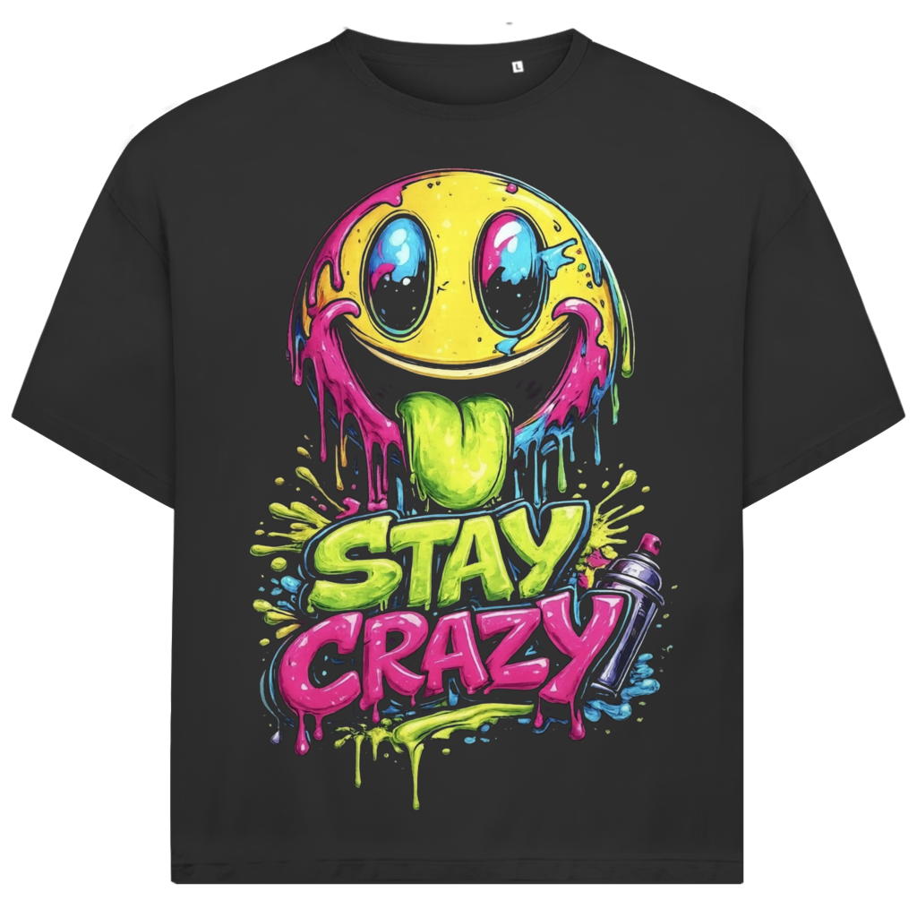 Jack and Jones Stay Crazy Smiley Oversized Herren T-Shirt