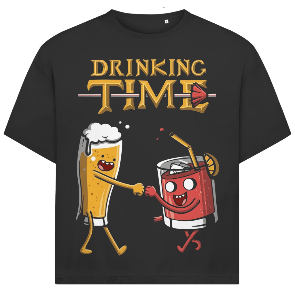 Jack & Jones Herren T-Shirt Drinking Time Bier Party Oversized