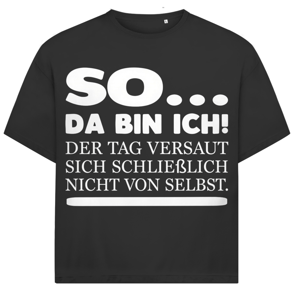 Jack & Jones Herren T-Shirt Da Bin Ich Tag Versaut Spruch Oversized