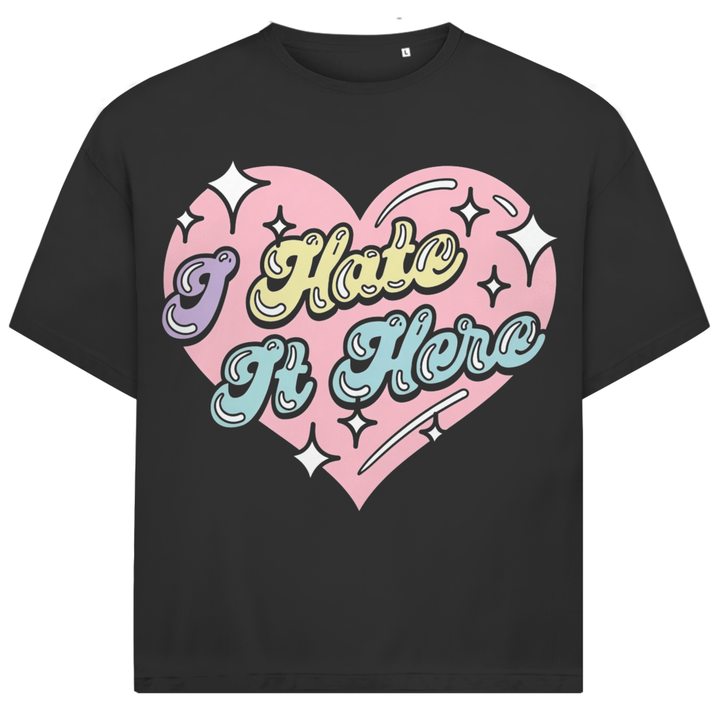 Jack & Jones Herren T-Shirt I Hate It Here Heart Retro Fun Oversized