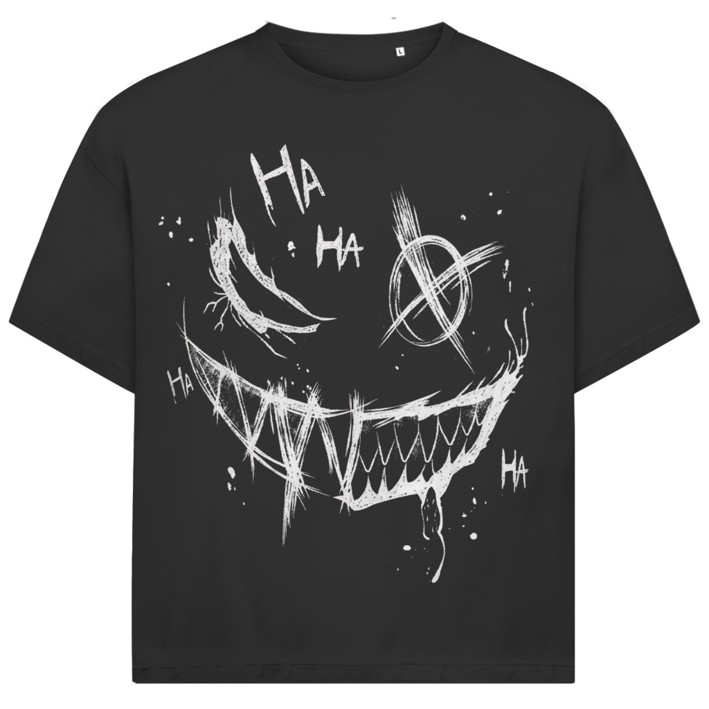 Jack & Jones Herren T-Shirt Ha Ha Psycho Smile Dark Art Ink Oversized