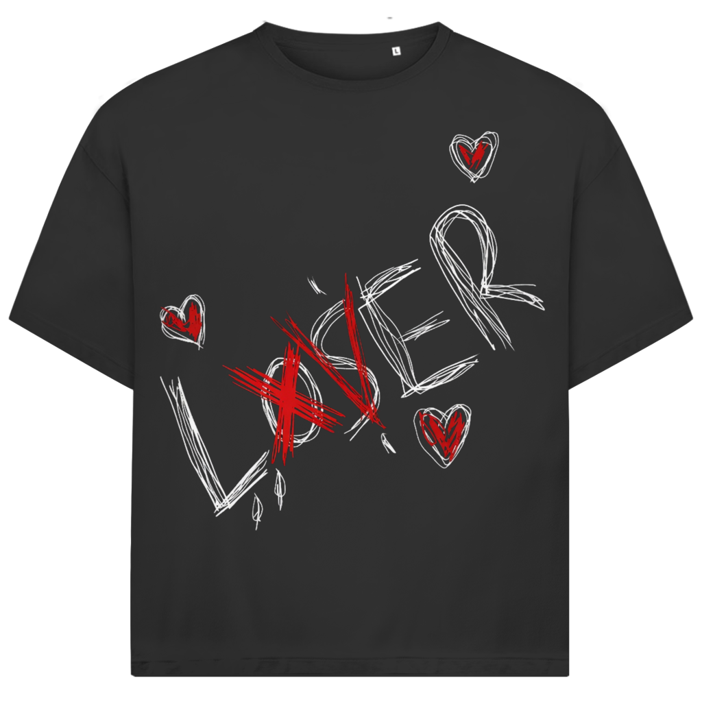 Jack & Jones Herren T-Shirt Loser Lover Herz Sketch Fun Bio Oversized