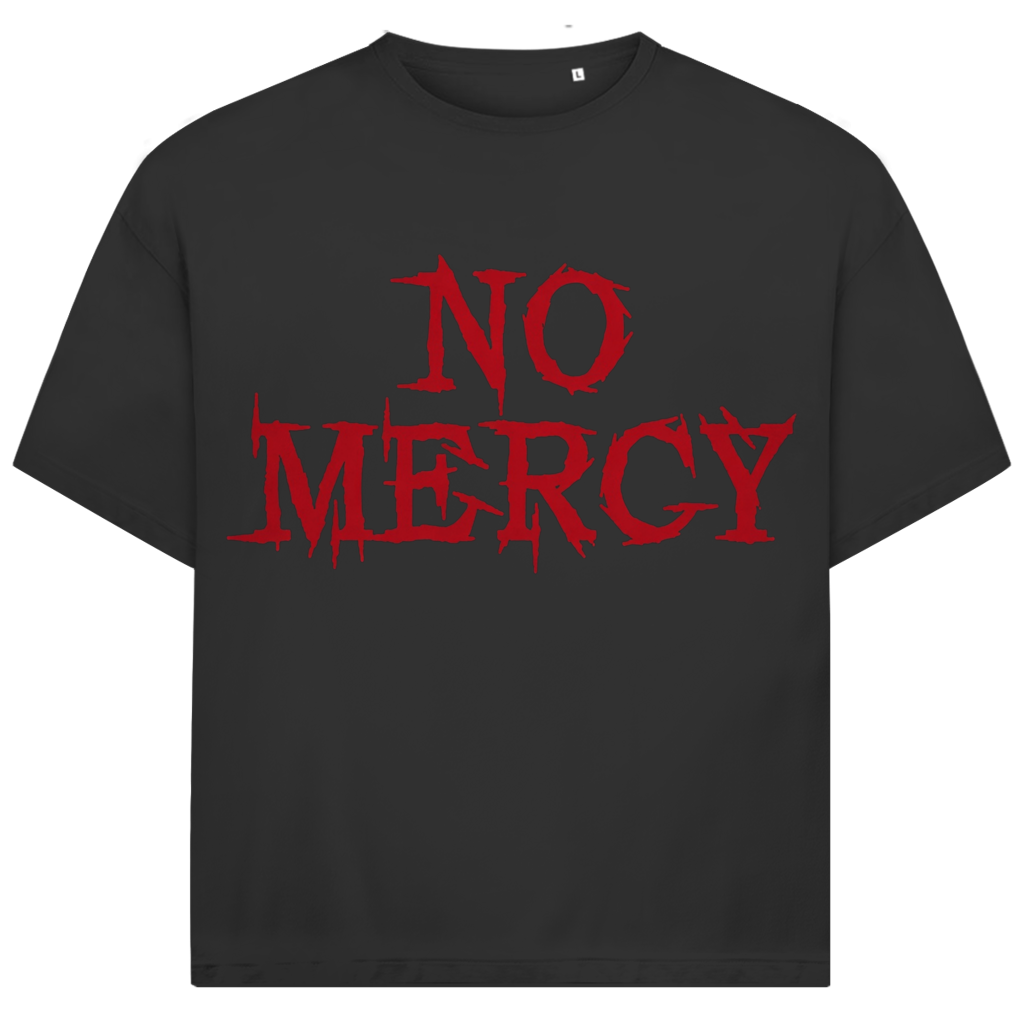 Jack & Jones Herren T-Shirt No Mercy Horror Schrift Rot Metal Oversized