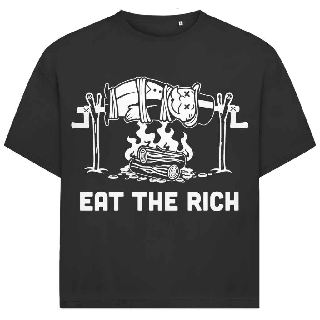 Jack & Jones Herren T-Shirt Eat The Rich Grill Kapitalismus Oversized