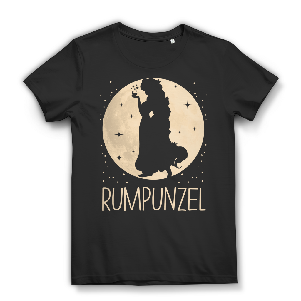 Rumpunzel Rapunzel Mond Prinzessin - Damen Premium Bio T-Shirt Black