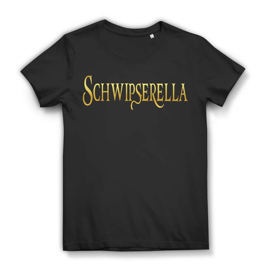 Schwipserella Cinderella Gold Prinzessin - Damen Premium Bio T-Shirt Black
