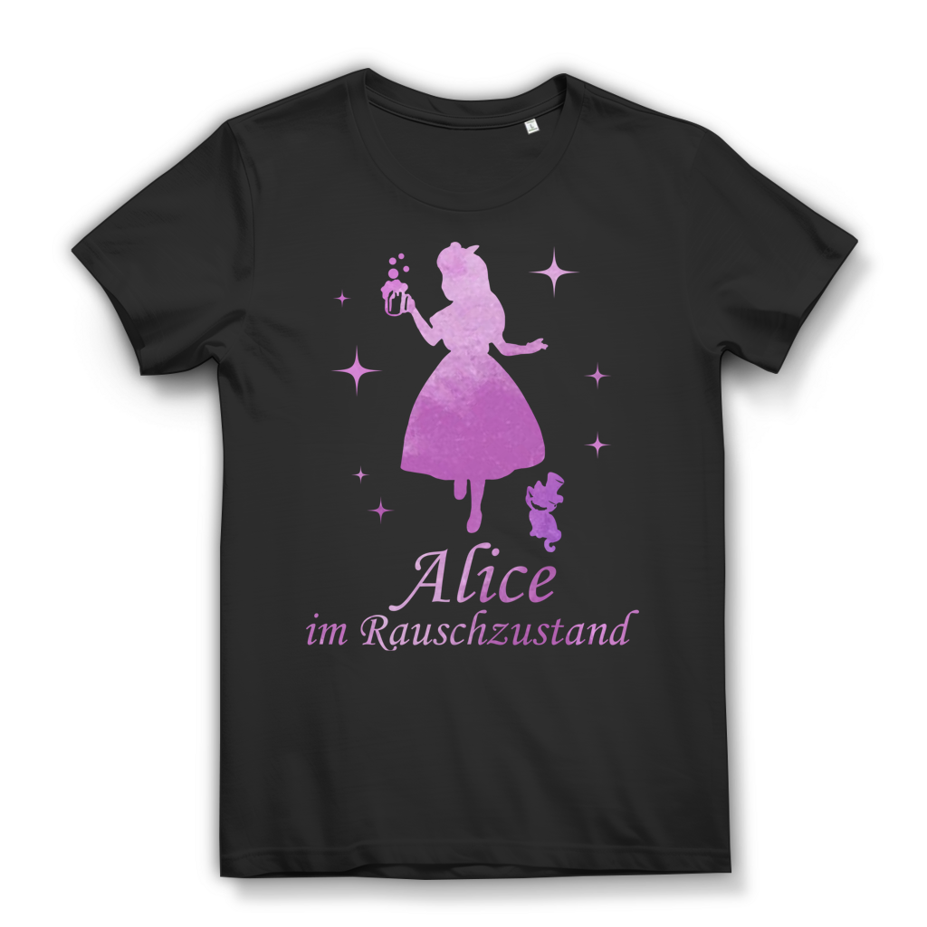 Alice im Rauschzustand Rosa - Damen Premium Bio T-Shirt Black