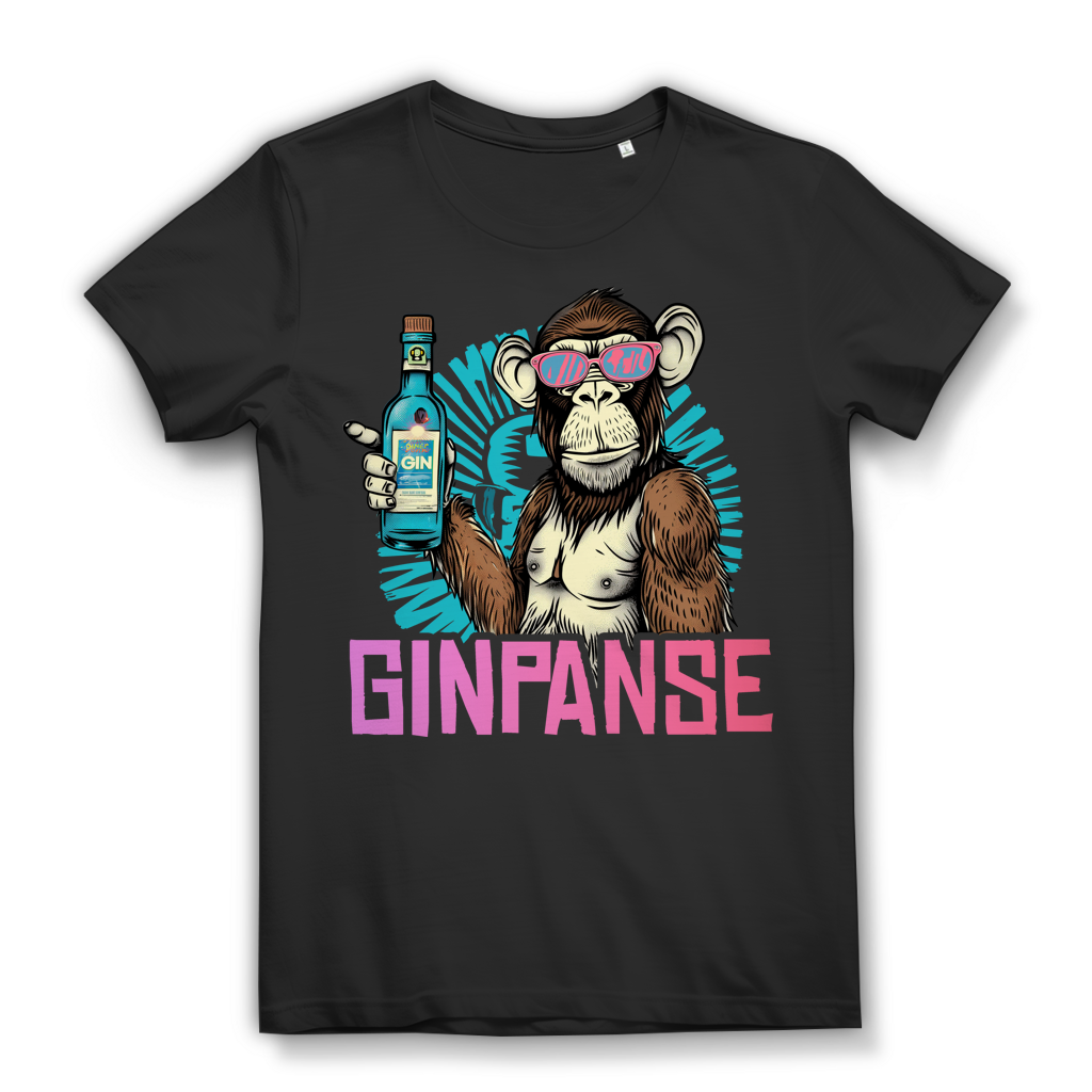 Ginpanse Schimpanse Gin Tonic Cocktail Alkohol - Damen Premium Bio T-Shirt Black