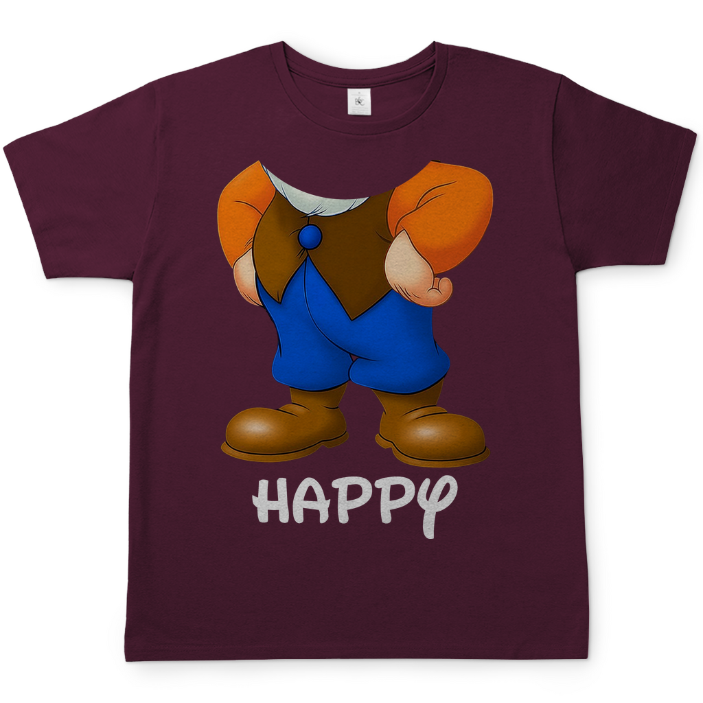 Schneewittchen und die 7 Zwerge - Happy - Herren Shirt Burgundy