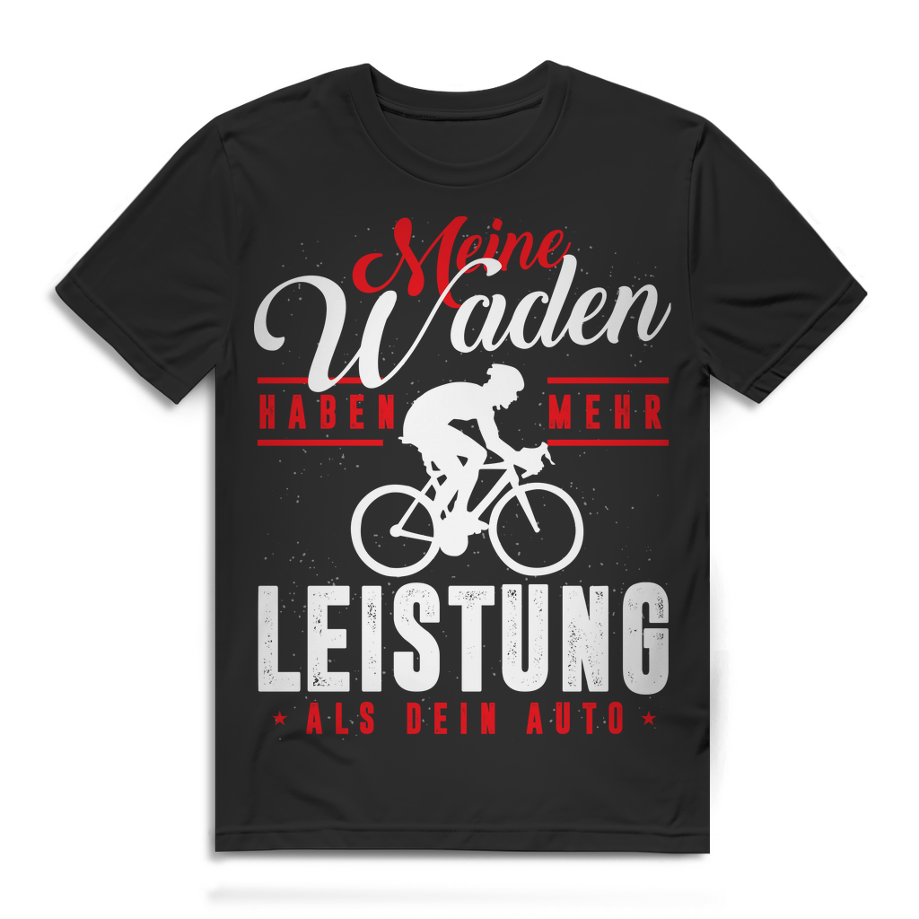 Fahrrad Shirt Männer – Meine Waden haben mehr Leistung als dein Auto Black