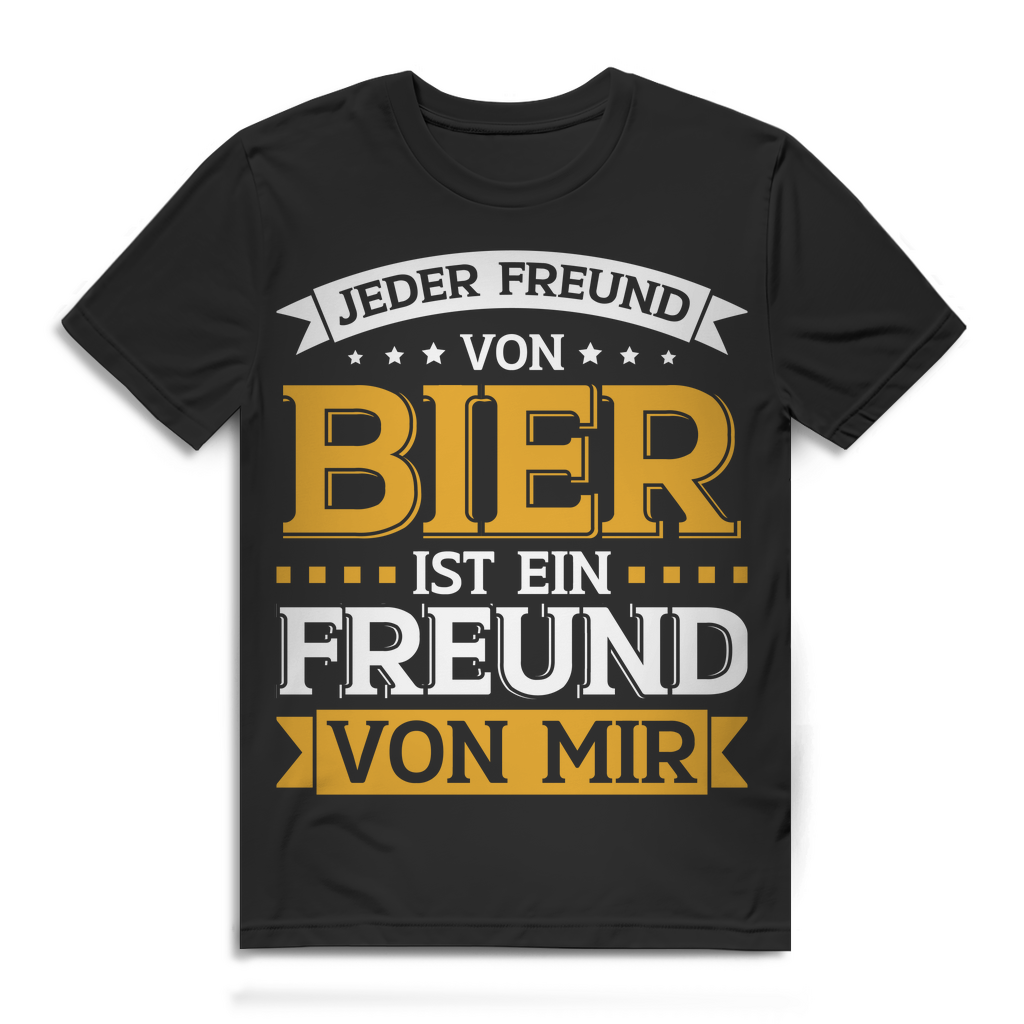 Herren T-Shirt mit Bier Spruch – Freunde von Bier ist Freund von mir Black