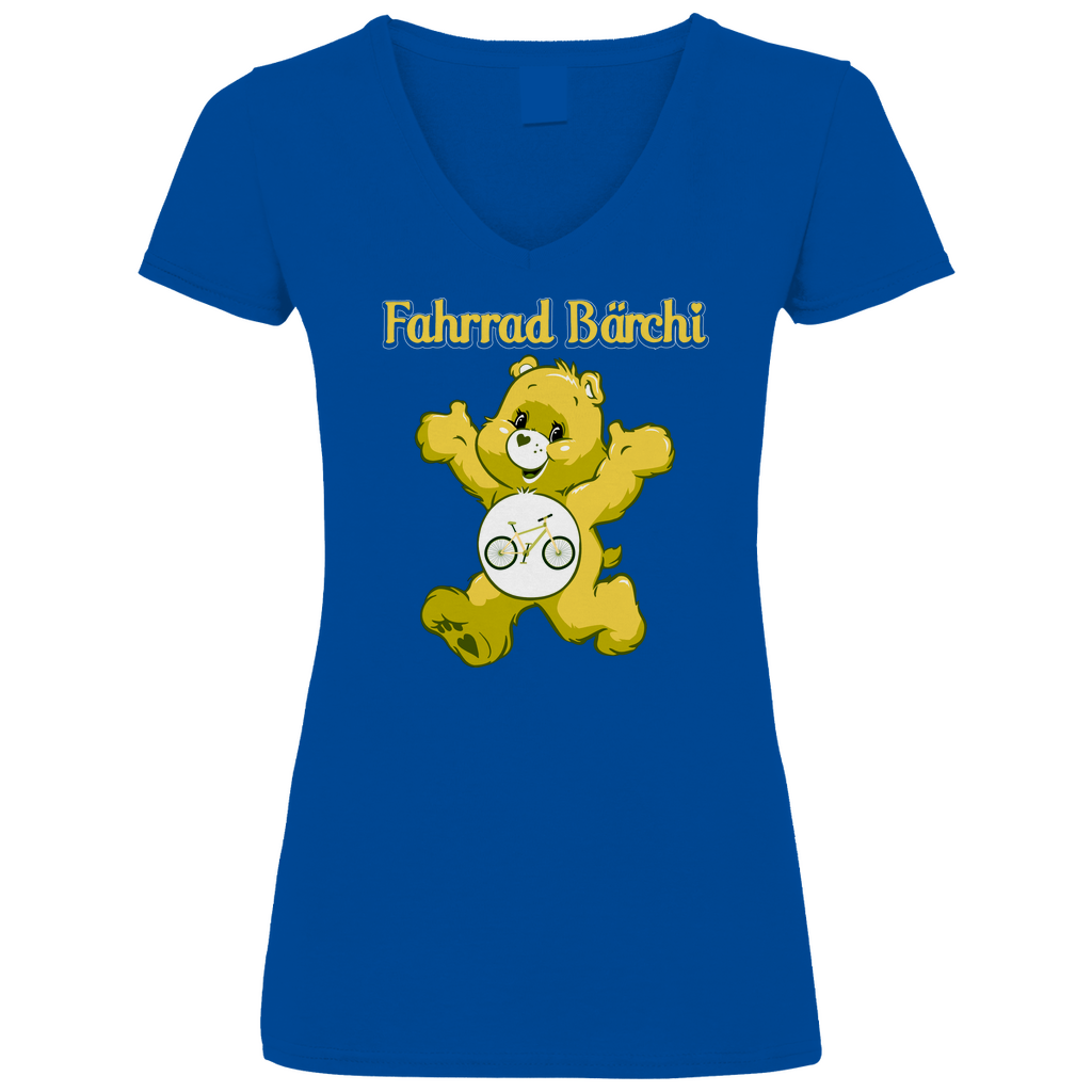 Fahrrad Bärchi - Glücksbärchi - V-Neck Damenshirt Royal Blue XL