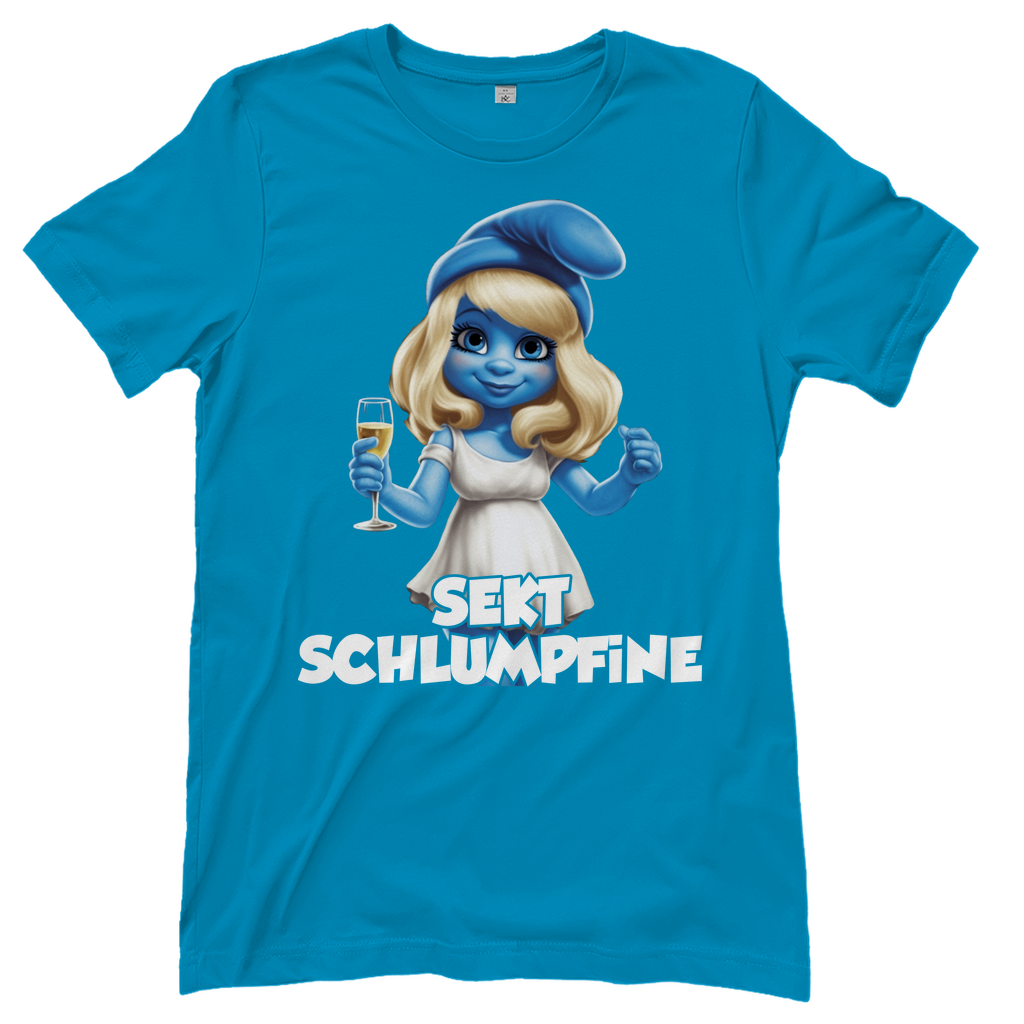 Sekt Schlumpfine Grafik - Damenshirt
