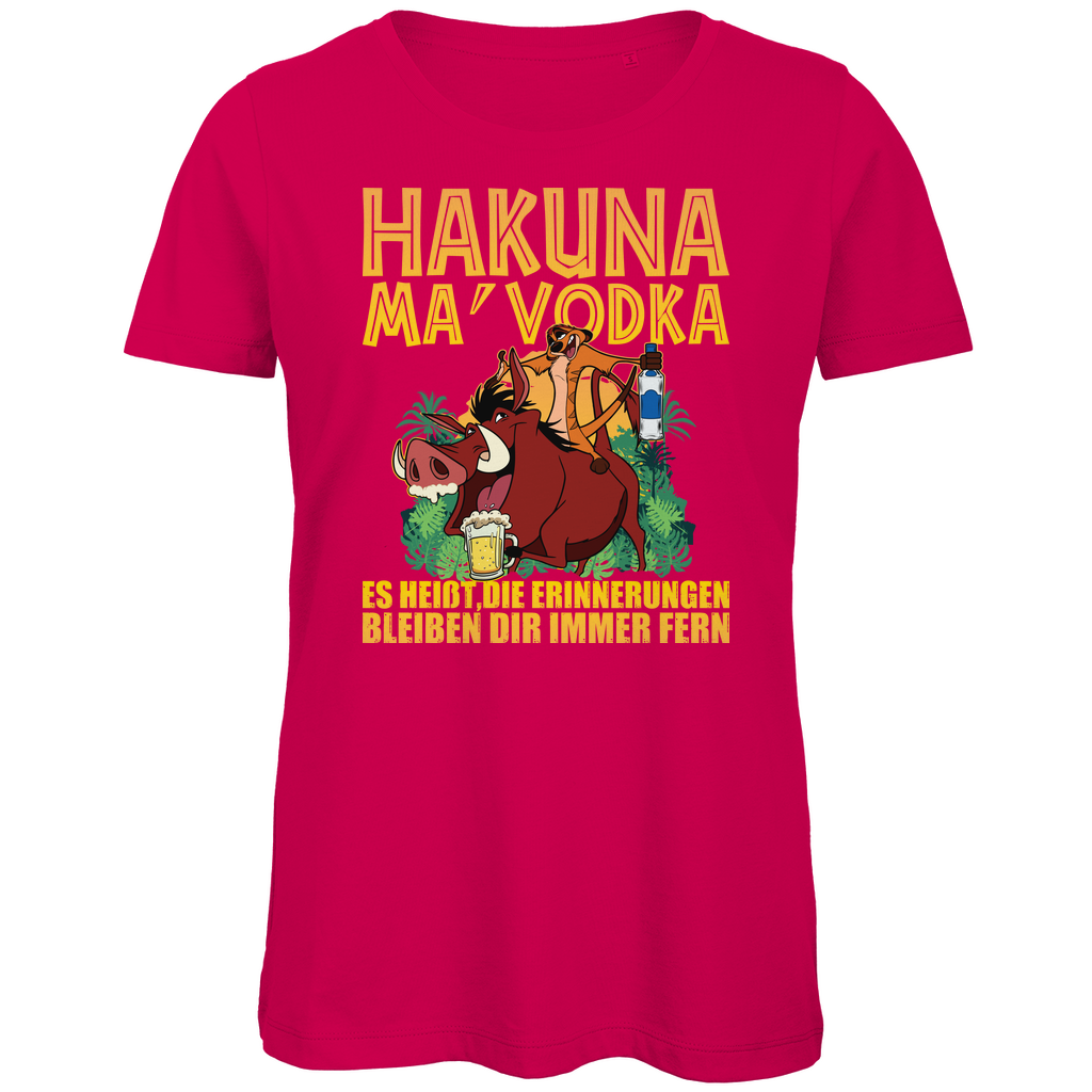Hakuna Ma Vodka Timon und Pumbaa - Damen Premium Bio T-Shirt Fuchsia