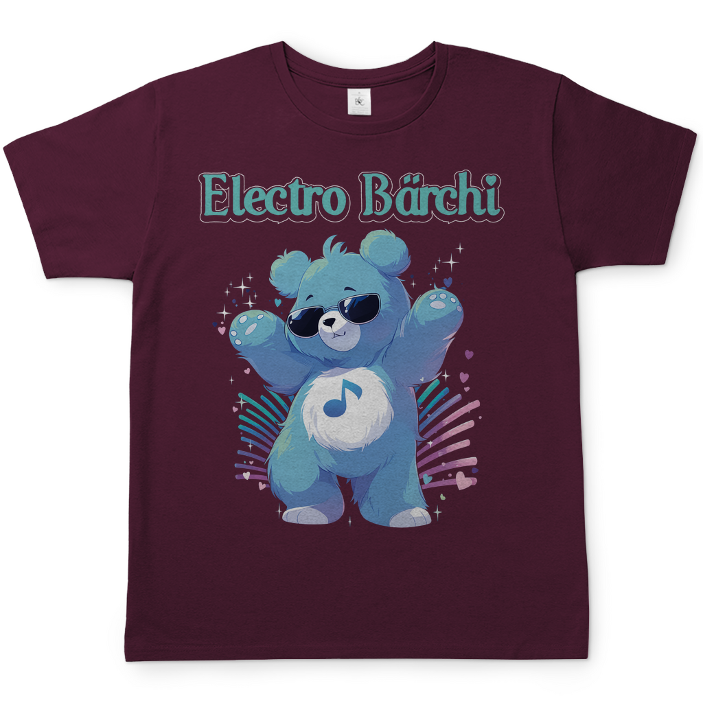 Electro Bärchi - Glücksbärchi - Herren Shirt Burgundy