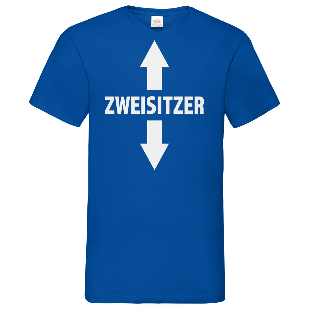 Zweisitzer - Herren V-Neck Shirt Royal Blue