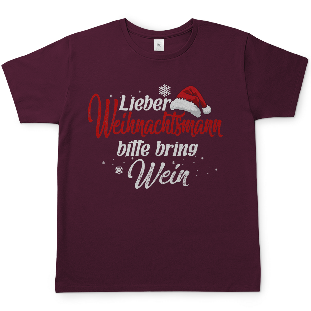 Lieber Weihnachtsmann Partnerlook - bitte bring Wein - Herren Shirt Burgundy