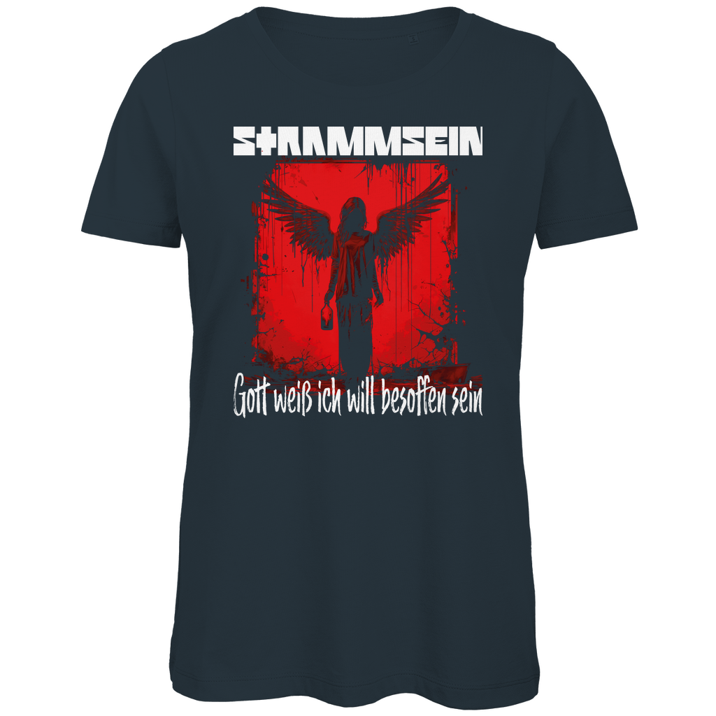 Strammsein Gott weiß ich will besoffen sein - Damen Premium Bio T-Shirt Dark Grey