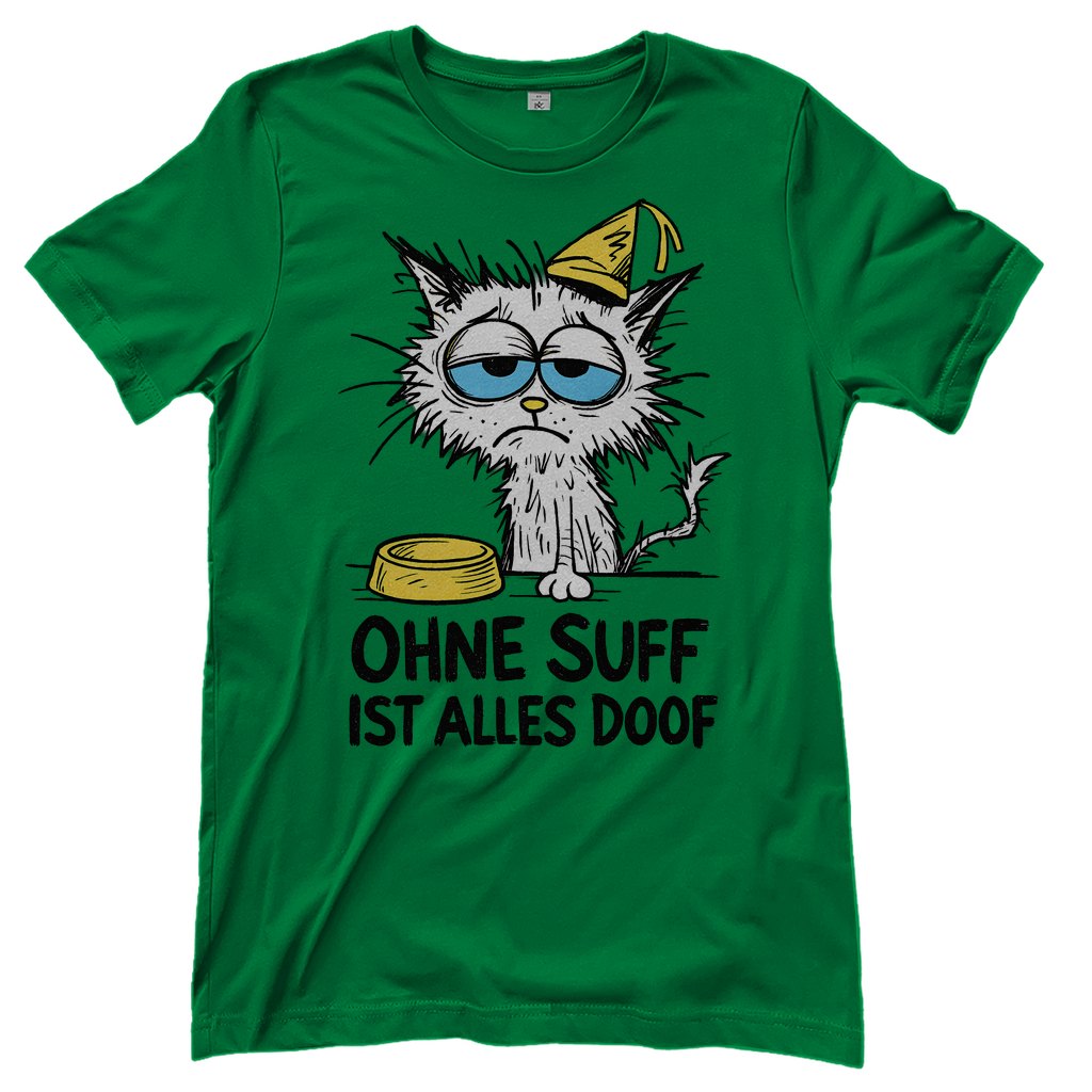 Suffkatze ohne Suff ist alles Doof - Damen T-Shirt Kelly Green