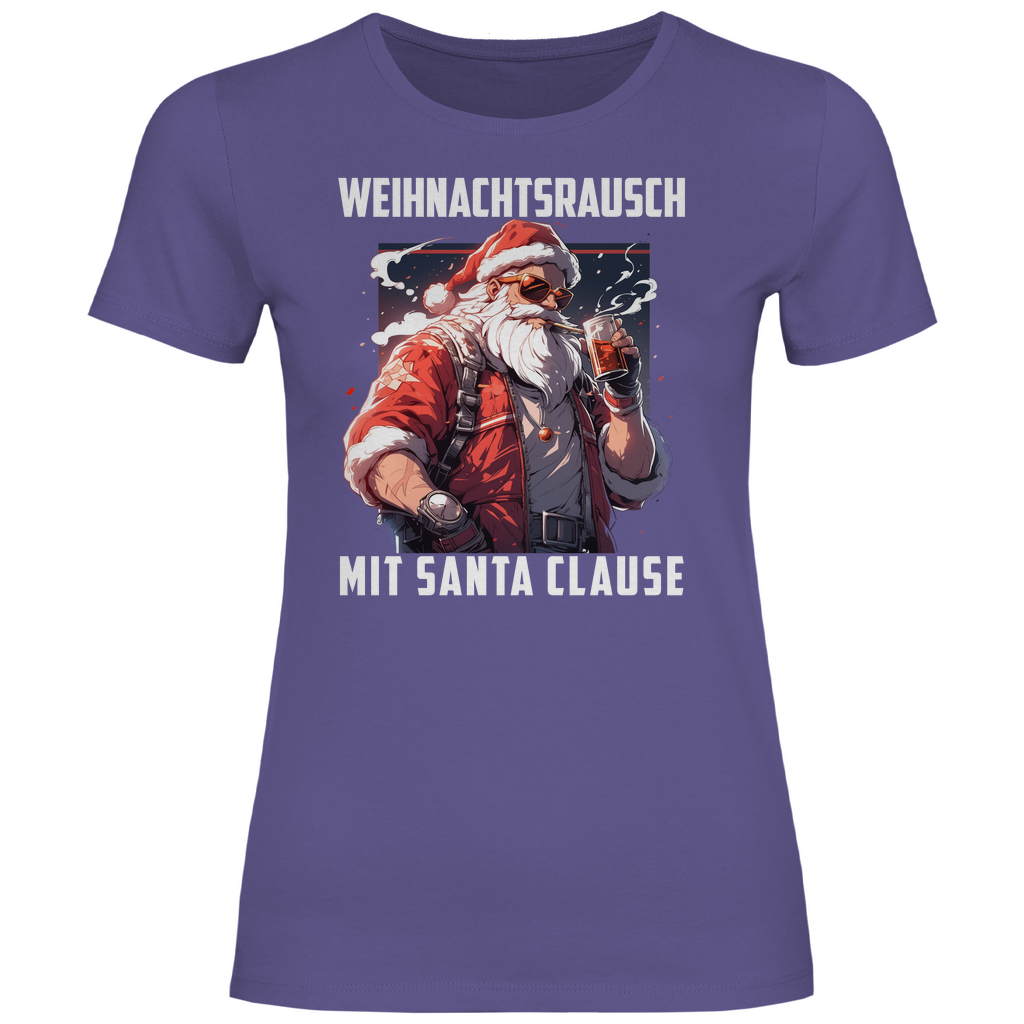 Weihnachtsrausch mit Santa Clause - Damenshirt Millennial Lilac