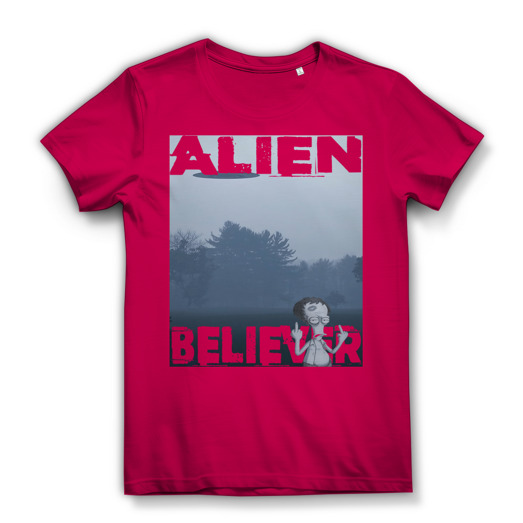 Alien Believer Roger - Damen Premium Bio T-Shirt Fuchsia