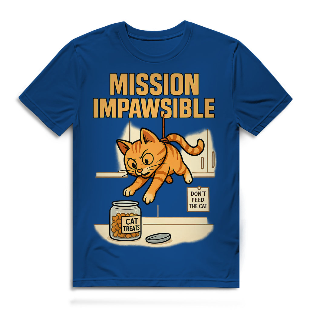 Mission Impawsible Katze - Herren Premium Bio T-Shirt Royal Blue