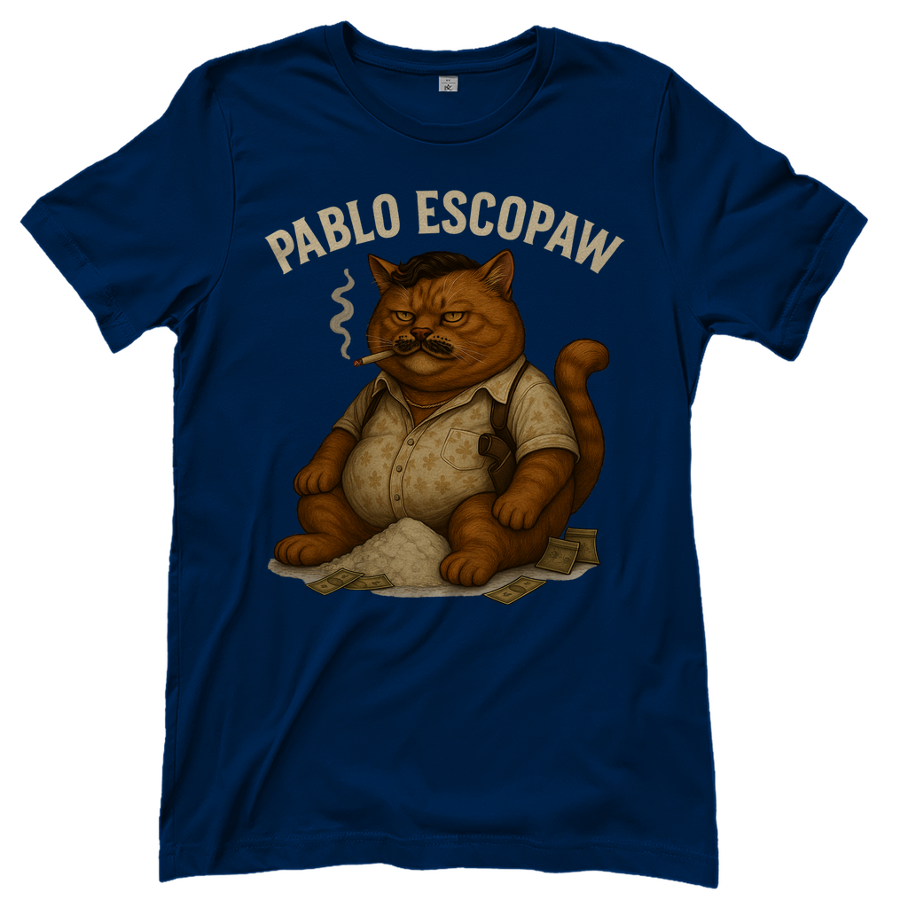 Pablo Escopaw Katze Mafia Escobar - Damen T-Shirt Navy